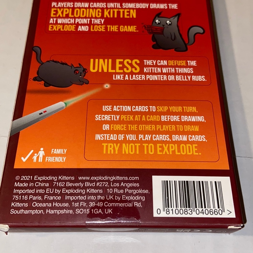 Exploding Kittens 2 Player Edition Card Game New - Picture 4 of 4